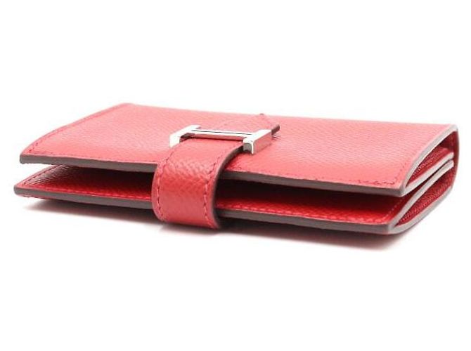 Market Hermès Roter Appsong Kartenetui mit silberner Hardware - Ansicht 6