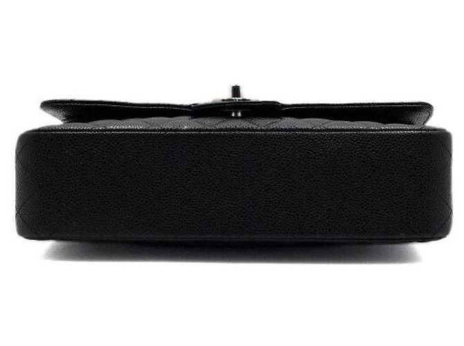 Chanel Borsa a tracolla Black Classic Caviar Medium con catena argentata Nero - vista 10
