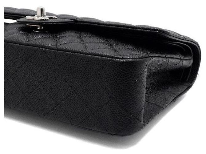 Chanel Borsa a tracolla Black Classic Caviar Medium con catena argentata Nero - vista 11