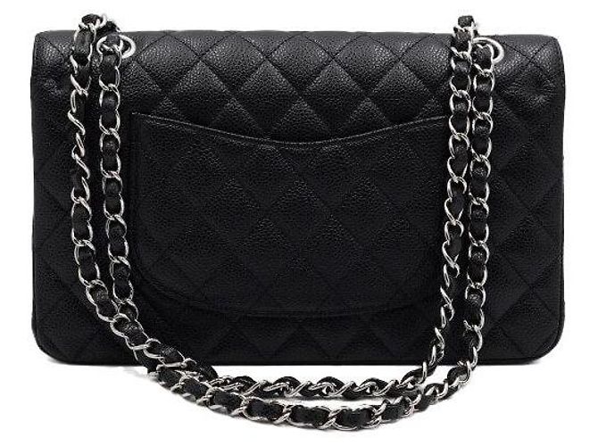 Chanel Borsa a tracolla Black Classic Caviar Medium con catena argentata Nero - vista 5