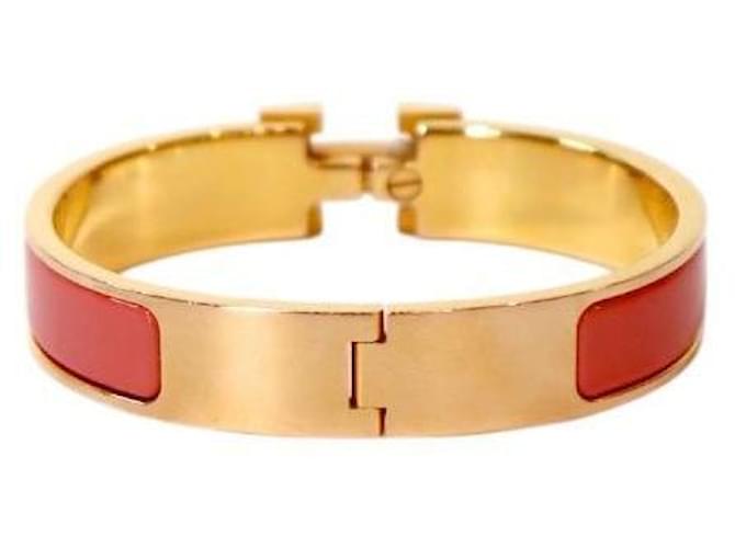 Hermès Bracciale Pink Click Clack Gold Rosa - vista 3