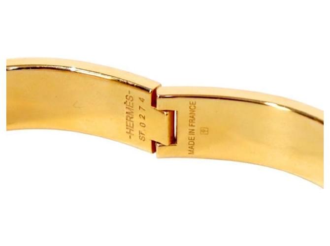 Hermès Bracciale Pink Click Clack Gold Rosa - vista 6