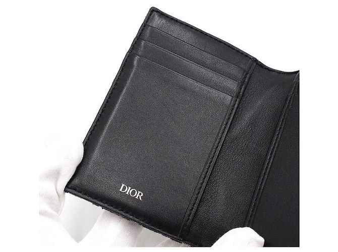 Dior Oblique Jacquard Vertical Two-Fold Card Holder - view 7