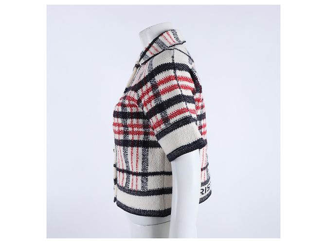 Christian Dior Strickjacke mit kurzen Ärmeln Blau - Ansicht 2