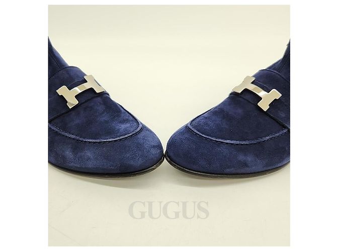 Hermès Botines Hermes Suede Saintonor Azul - vista 2