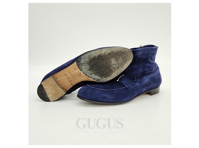 Hermès Botines Hermes Suede Saintonor Azul - vista 4