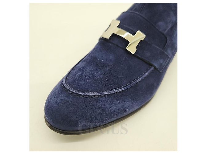 Hermès Botines Hermes Suede Saintonor Azul - vista 5