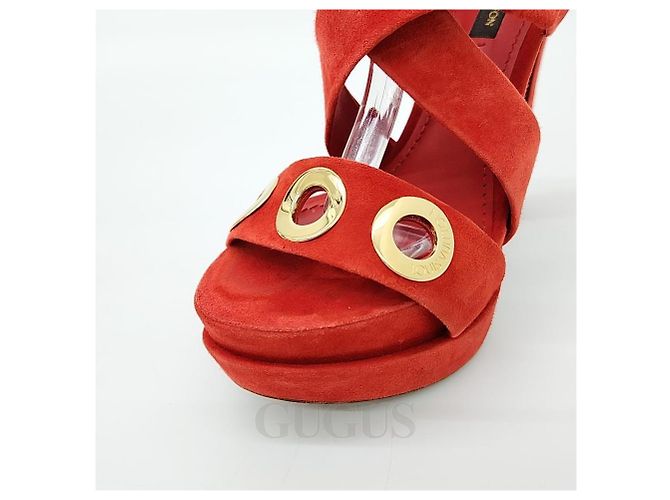 Louis Vuitton Sandali in scamosciato Rosso - vista 5
