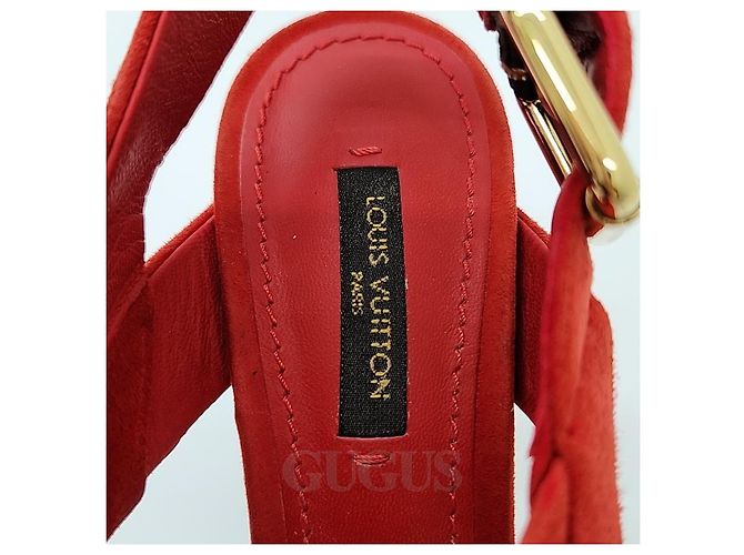Louis Vuitton Sandali in scamosciato Rosso - vista 6