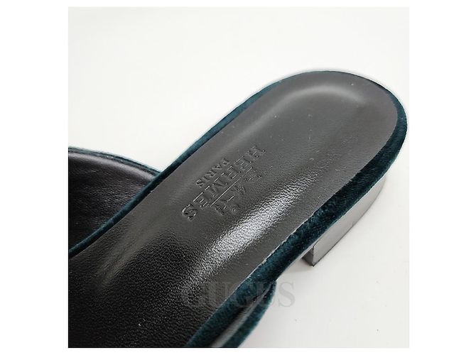 Hermès Mule Beauty in velluto Hermes Verde - vista 6