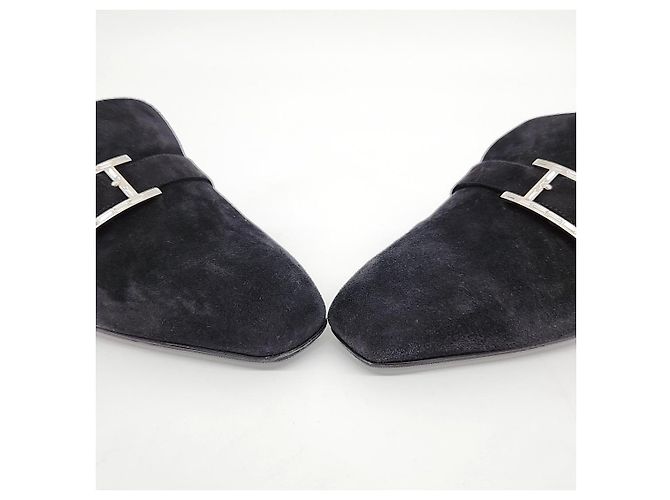 Mule Hermès Suede Beauty Nero - vista 2