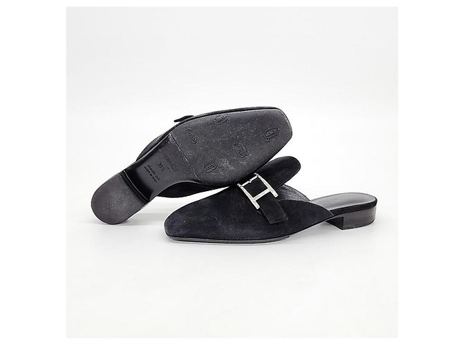 Mule Hermès Suede Beauty Nero - vista 4