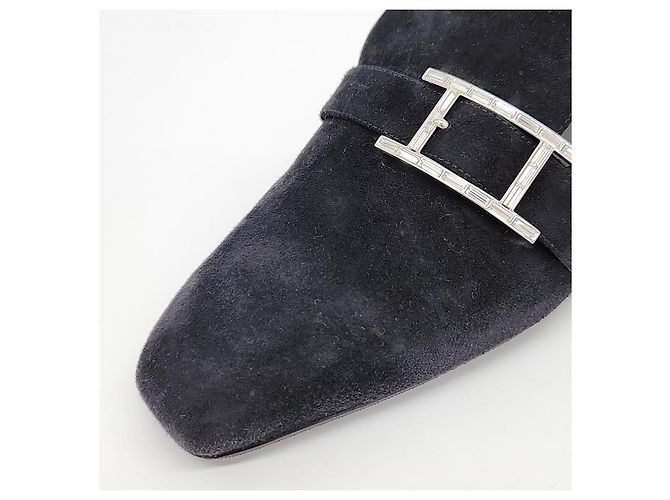 Mule Hermès Suede Beauty Nero - vista 5