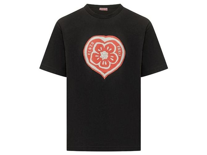 Kenzo Bokeh Heart Baumwoll-T-Shirt Schwarz - Ansicht 4