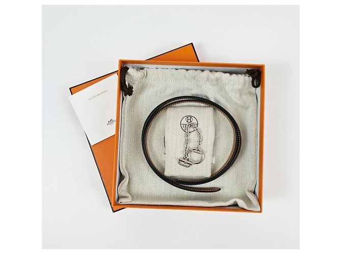 Ring Hermès Cinturón de cuero reversible para mujer Noir Gold Dorado - vista 14