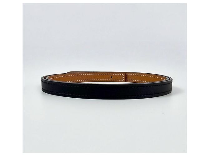 Ring Hermès Cinturón de cuero reversible para mujer Noir Gold Dorado - vista 8