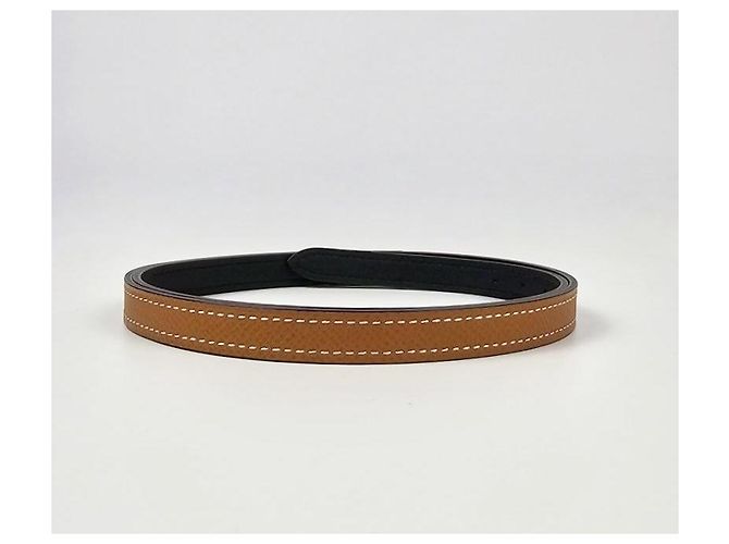 Ring Hermès Cinturón de cuero reversible para mujer Noir Gold Dorado - vista 9
