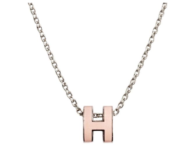 Hermès Collar Mini Popashu Rosa Plateado Draje Plata - vista 2