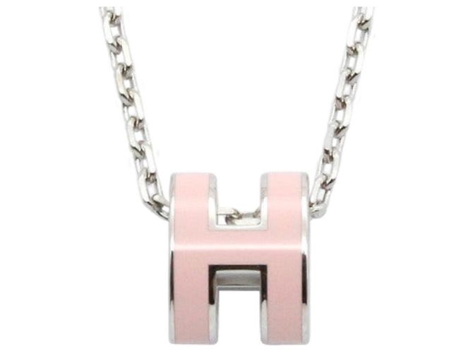 Hermès Collar Mini Popashu Rosa Plateado Draje Plata - vista 3