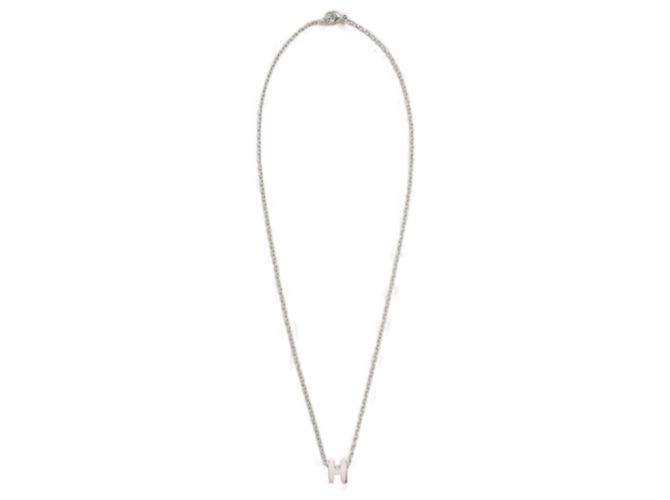 Hermès Collar Mini Popashu Rosa Plateado Draje Plata - vista 4