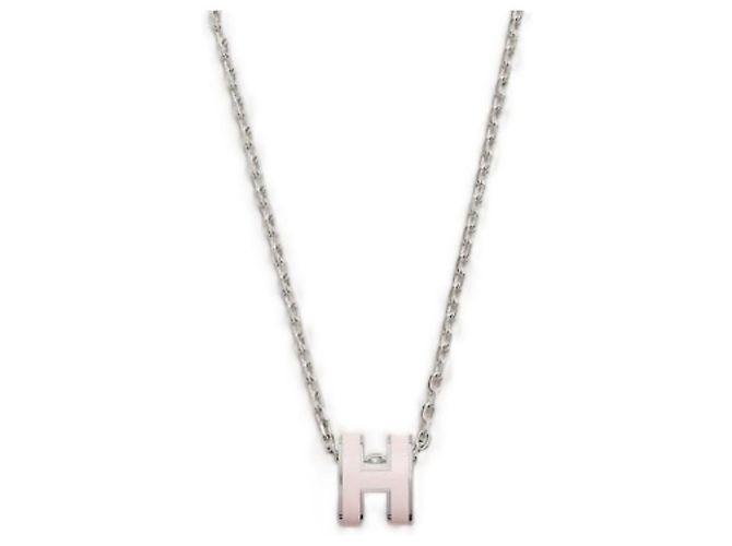 Hermès Collar Mini Popashu Rosa Plateado Draje Plata - vista 7