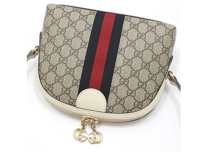 Gucci Borsa a tracolla GG Supreme Ophidia Marrone - vista 4