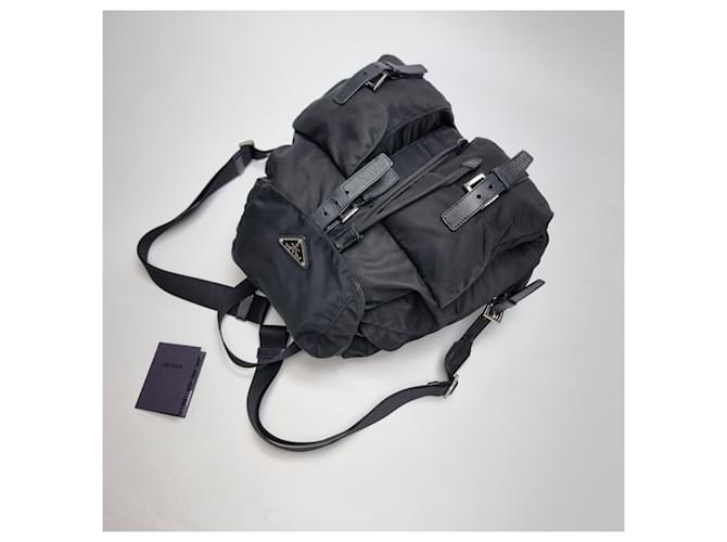 Prada Re-Nylon Saffiano Rucksack Medium Schwarz - Ansicht 11