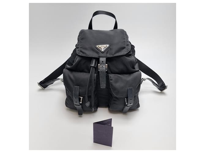 Prada Re-Nylon Saffiano Rucksack Medium Schwarz - Ansicht 2