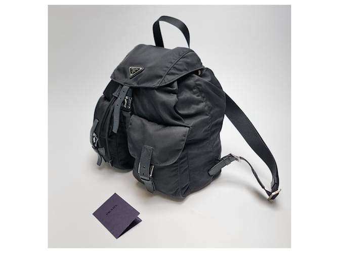 Prada Re-Nylon Saffiano Rucksack Medium Schwarz - Ansicht 6