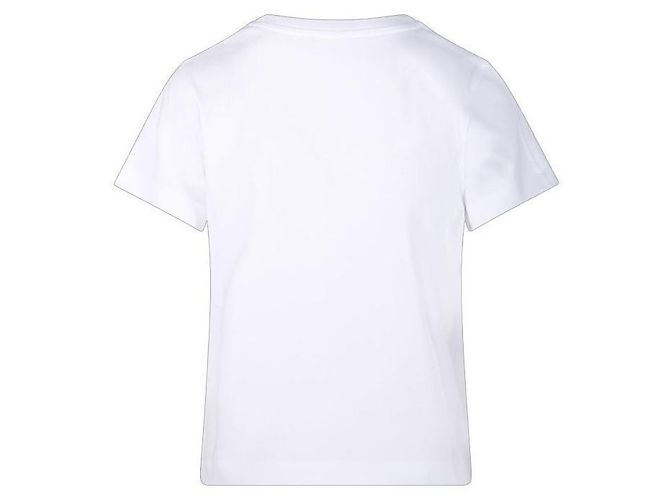 Moncler Damen T-Shirt aus Baumwolle mit Logo Weiß Silber - Ansicht 3