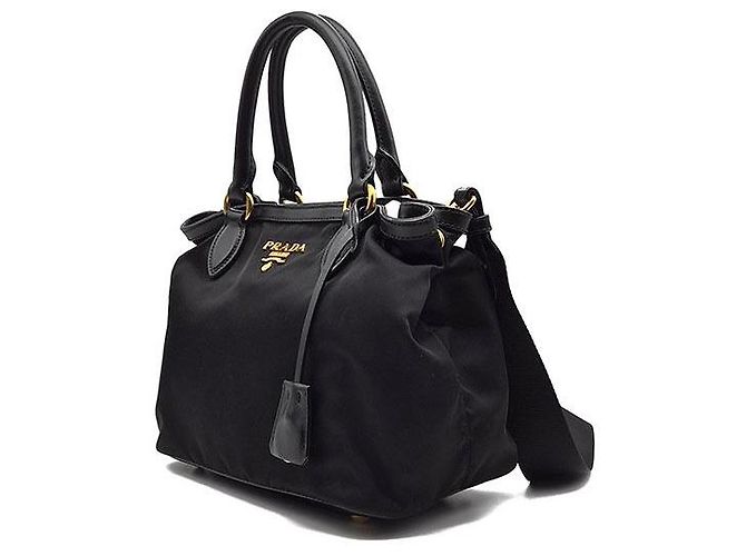 Prada Borsa Tote e Borsa a Spalla in Tessuto Re-Nylon Nero - vista 2