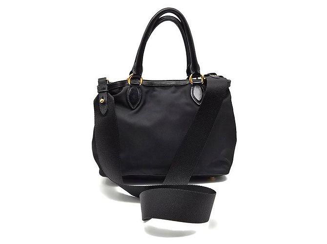 Prada Borsa Tote e Borsa a Spalla in Tessuto Re-Nylon Nero - vista 3
