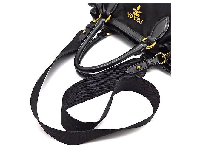 Prada Borsa Tote e Borsa a Spalla in Tessuto Re-Nylon Nero - vista 5