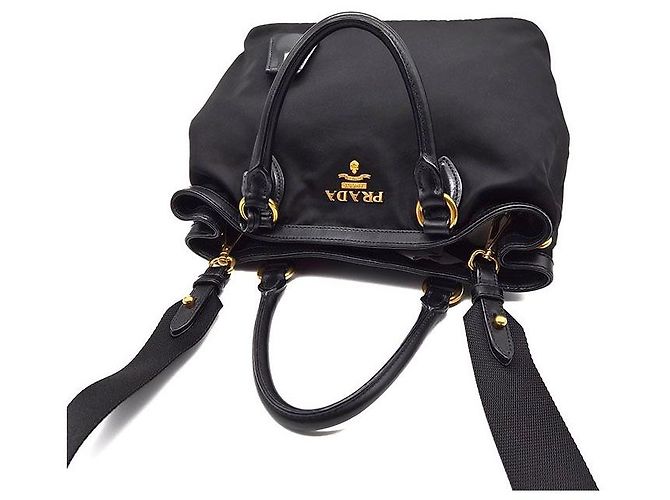Prada Borsa Tote e Borsa a Spalla in Tessuto Re-Nylon Nero - vista 6