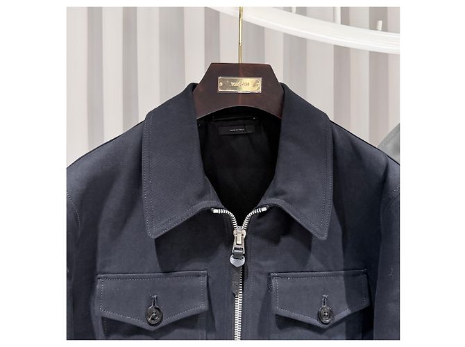 Tom Ford Giacca Bomber Trucker in twill di cotone Nero - vista 3