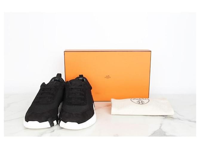 Hermès Zapatillas de ante Bouncing Black Negro - vista 2