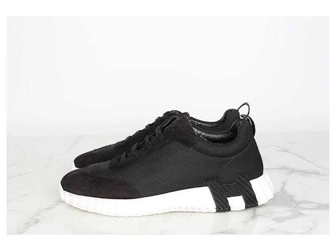 Hermès Zapatillas de ante Bouncing Black Negro - vista 3