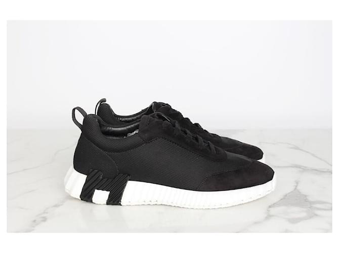 Hermès Zapatillas de ante Bouncing Black Negro - vista 4