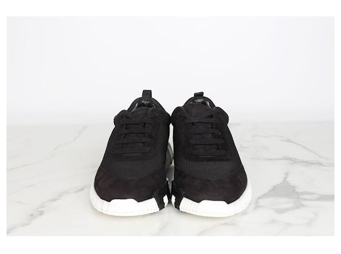 Hermès Zapatillas de ante Bouncing Black Negro - vista 5