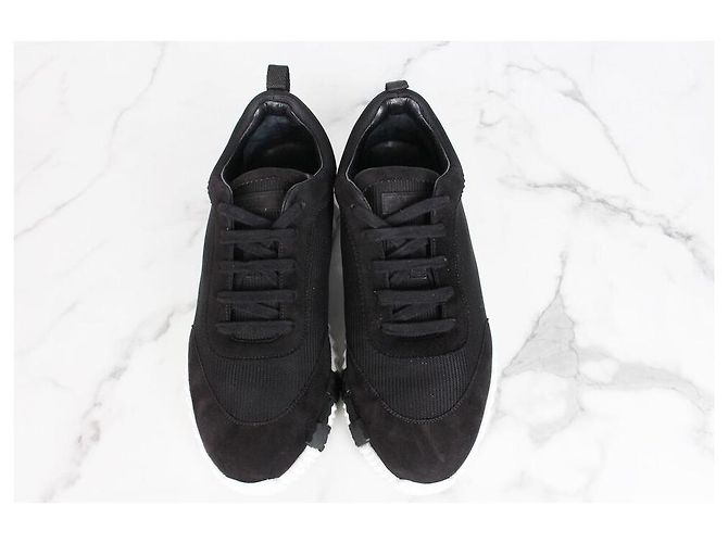 Hermès Zapatillas de ante Bouncing Black Negro - vista 7