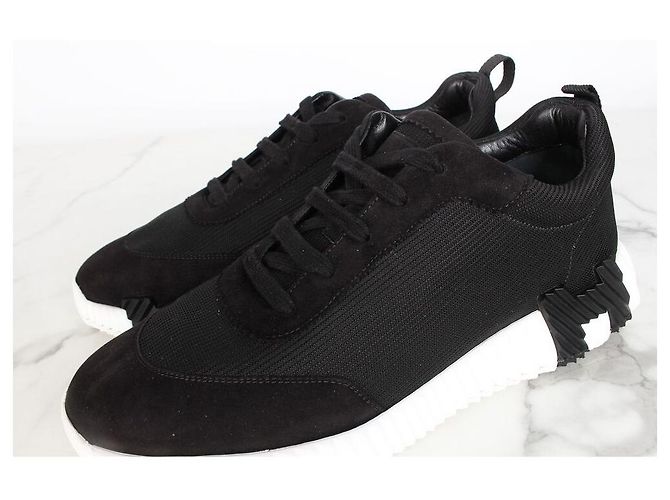 Hermès Zapatillas de ante Bouncing Black Negro - vista 8