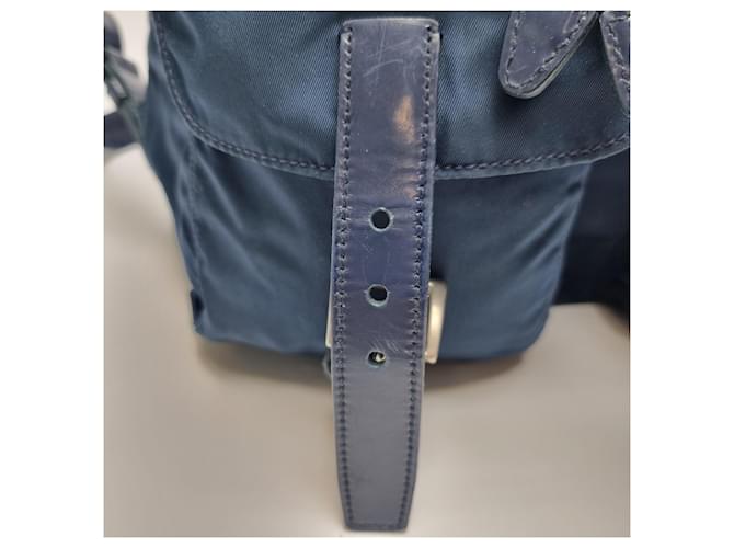 Prada Nylon-Rucksack Medium Unisex Blau - Ansicht 16