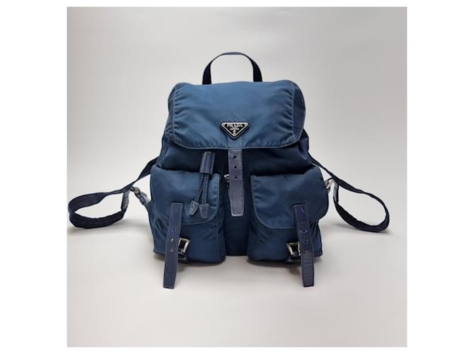 Prada Nylon-Rucksack Medium Unisex Blau - Ansicht 2