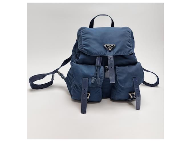 Prada Nylon-Rucksack Medium Unisex Blau - Ansicht 4
