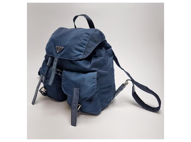 Prada Nylon-Rucksack Medium Unisex Blau - Ansicht 6