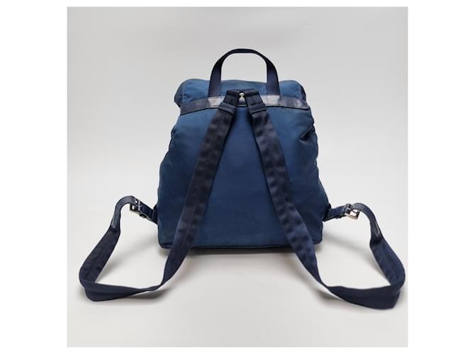 Prada Nylon-Rucksack Medium Unisex Blau - Ansicht 7