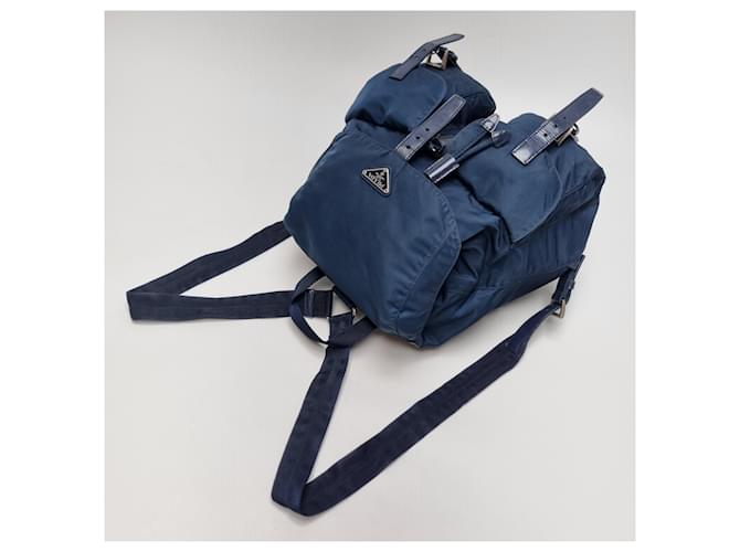 Prada Nylon-Rucksack Medium Unisex Blau - Ansicht 8
