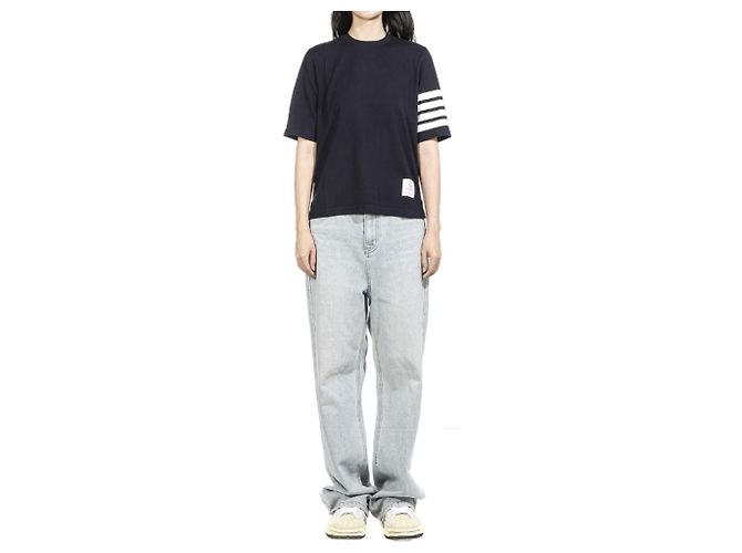 Thom Browne Kurzärmeliges T-Shirt für Damen Blau - Ansicht 5