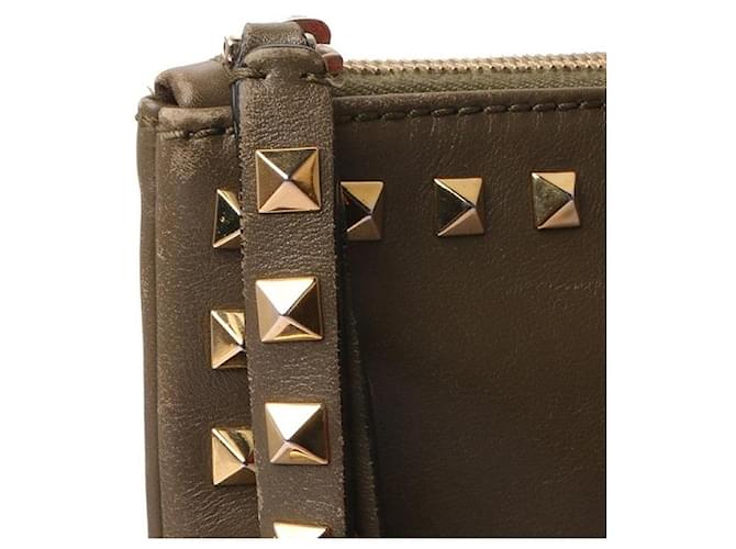 Valentino Clutch Rockstud con tracolla Large Marrone - vista 4