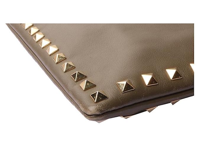 Valentino Clutch Rockstud con tracolla Large Marrone - vista 6